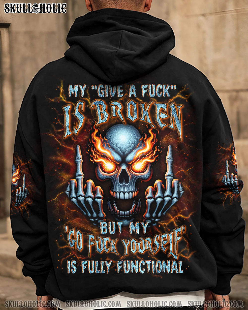 My Give a Fck Is Broken But My Go Fck Yourself Is Fully Functional Savage Gothic Tee AOP Shirts _5_ st3KV