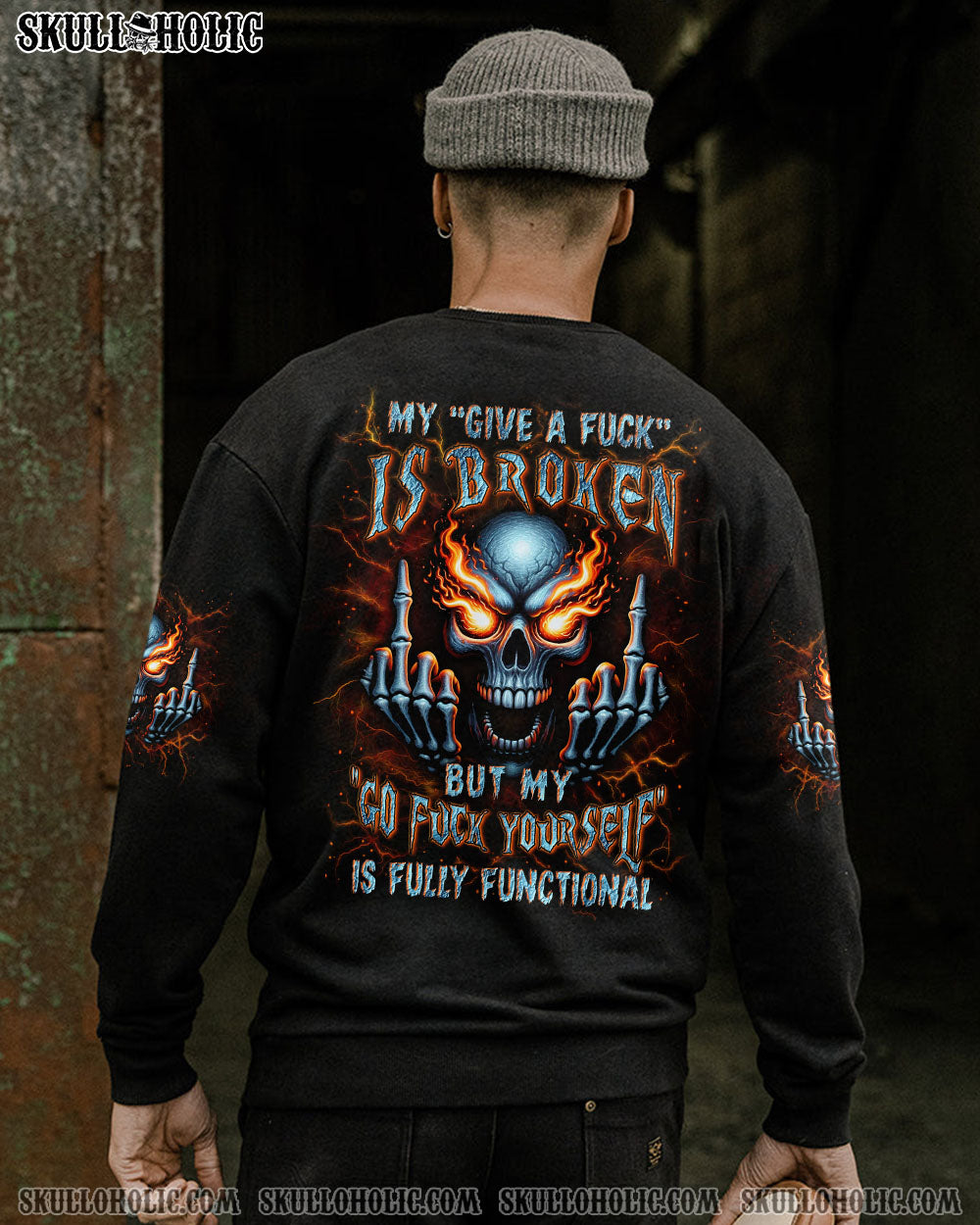 My Give a Fck Is Broken But My Go Fck Yourself Is Fully Functional Savage Gothic Tee AOP Shirts _7_ y6Wuf