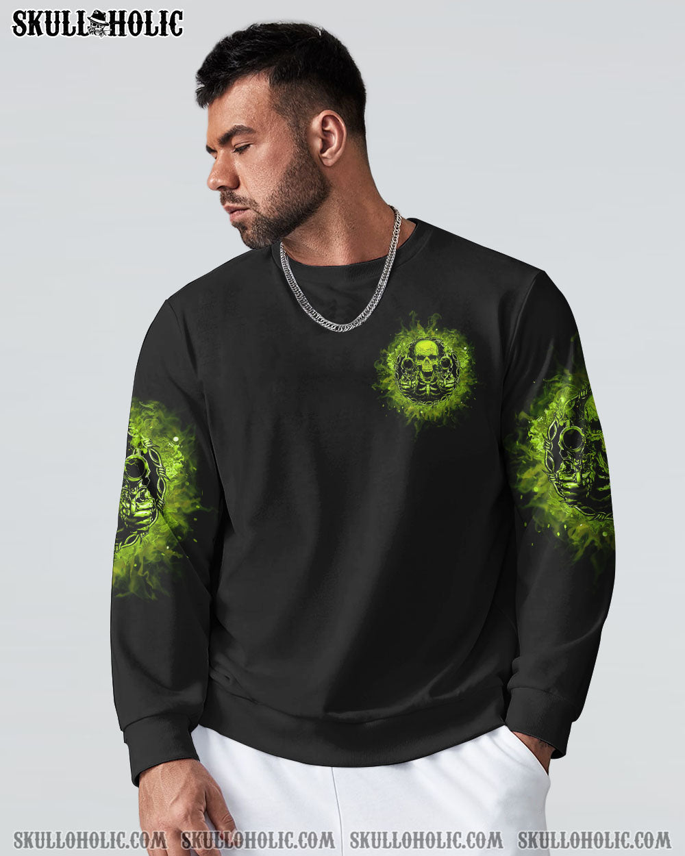 My Guns My Freedom Expect an Appropriate Response Green Skull Graphic Tee AOP Shirts _11_ kBLOI