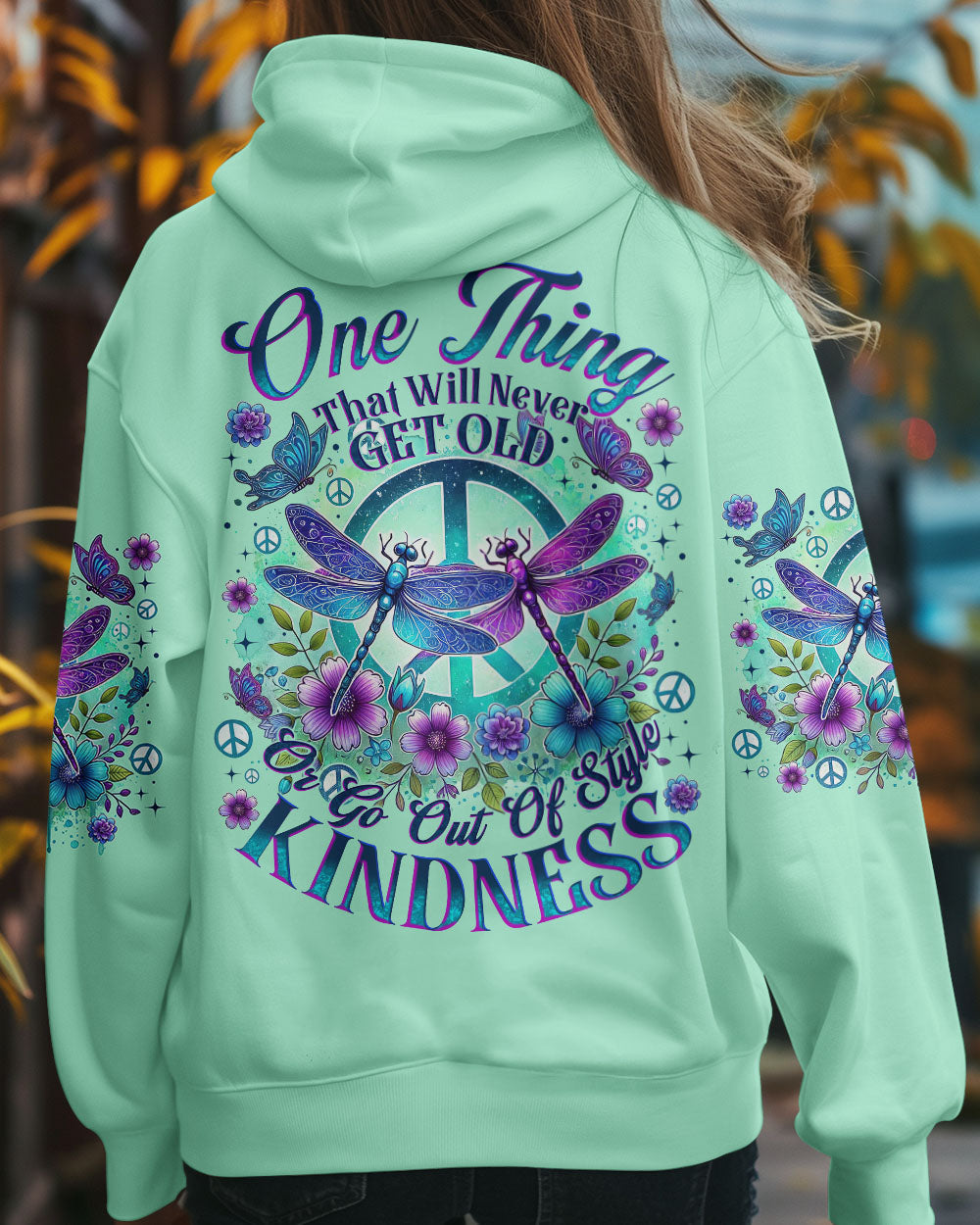 Never Get Old or Go Out of Style Kindness Dragonfly and Peace Sign Graphic AOP Shirts _14_ dOvtn
