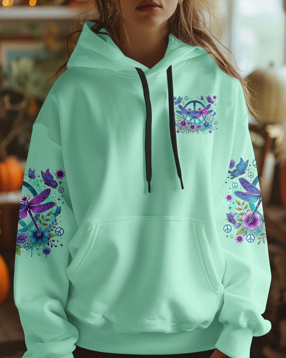 Never Get Old or Go Out of Style Kindness Dragonfly and Peace Sign Graphic AOP Shirts _6_ aPLB3