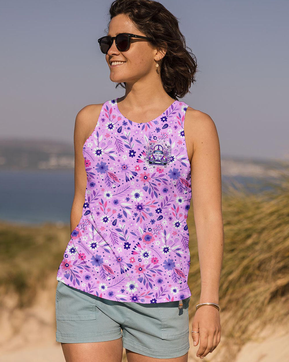 Never Lose Your Sense of Wonder Purple VW Hippie Car AOP Shirts _11_ yLVQW