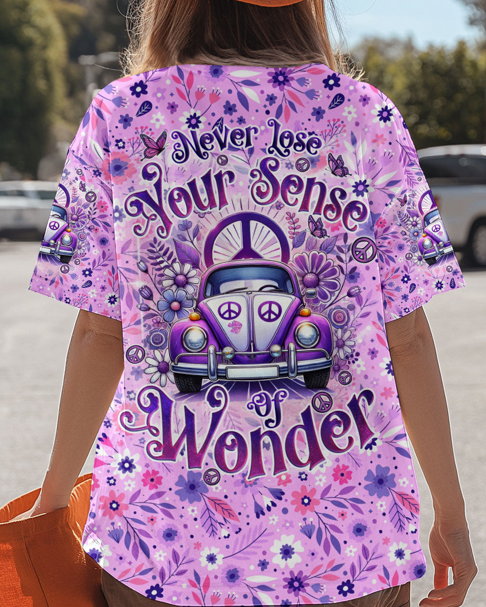 Never Lose Your Sense of Wonder Purple VW Hippie Car AOP Shirts _4_ TGB1X