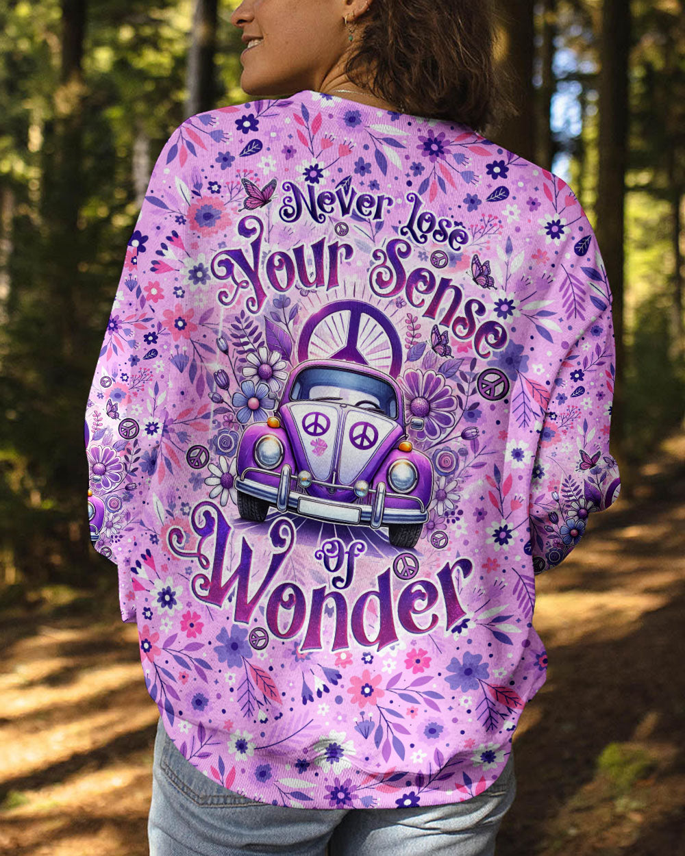 Never Lose Your Sense of Wonder Purple VW Hippie Car AOP Shirts _8_ 41ZgP