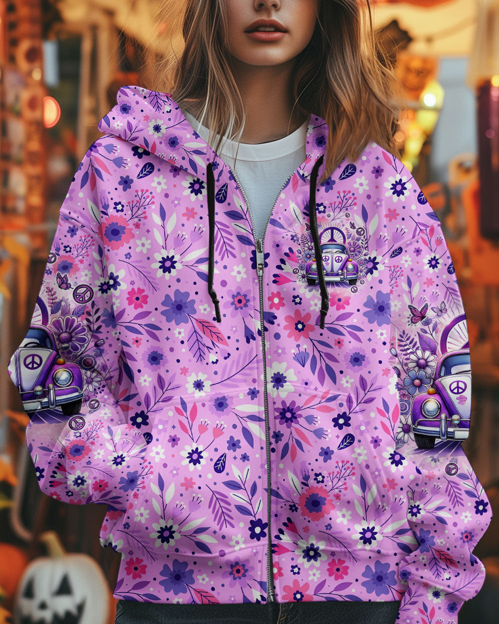 Never Lose Your Sense of Wonder Purple VW Hippie Car AOP Shirts _9_ IJBIG