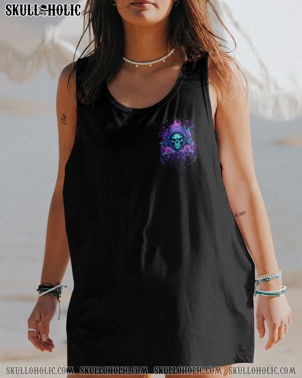 Not Anti Social Just Not User Friendly Skull Roses Gothic Graphic AOP Shirts _13_ E15fP