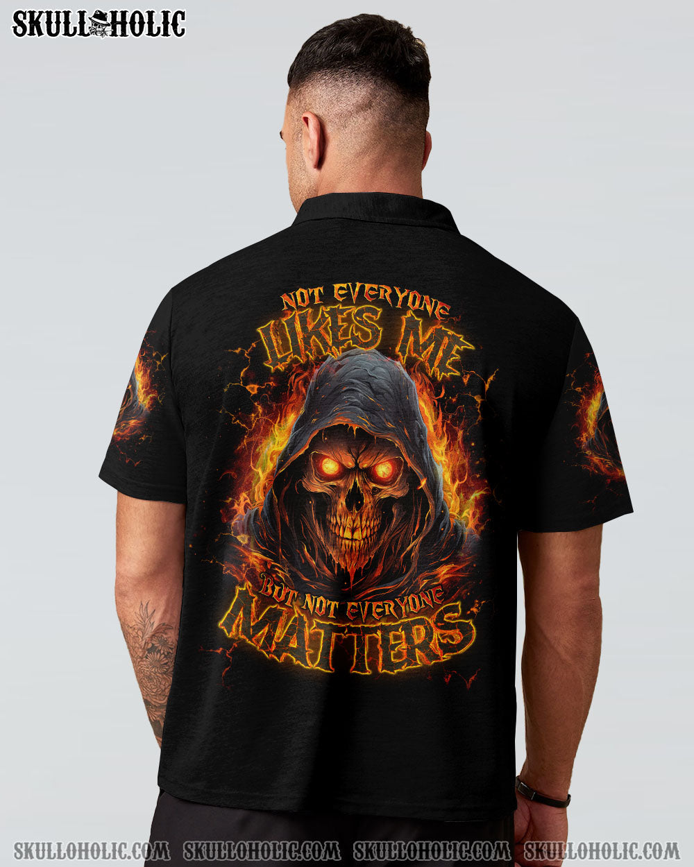 Not Everyone Likes Me Skull but Not Everyone Matters Grim Reaper Fiery Eyes AOP Shirts _16_ x5UPe