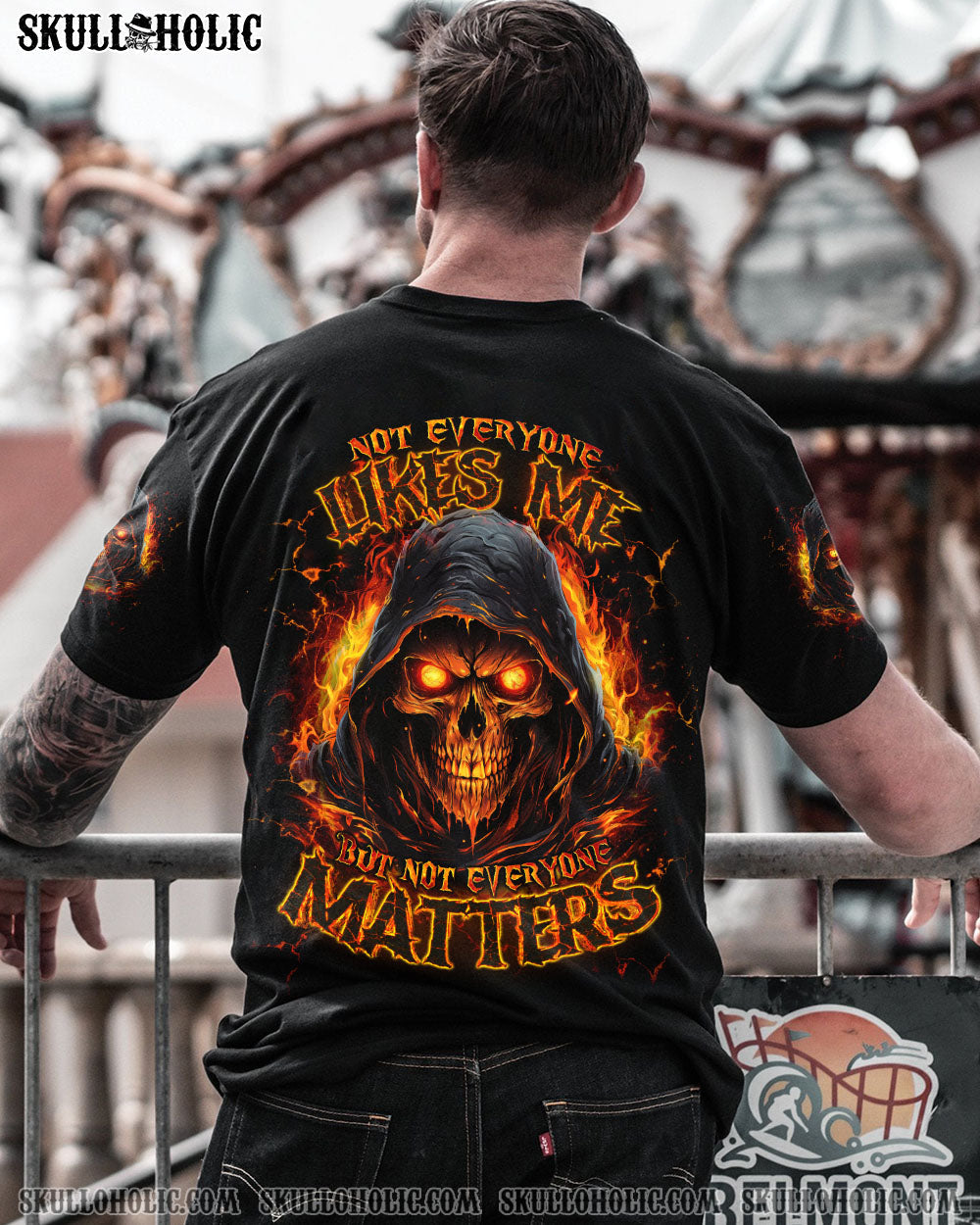 Not Everyone Likes Me Skull but Not Everyone Matters Grim Reaper Fiery Eyes AOP Shirts _1_ RbPBi
