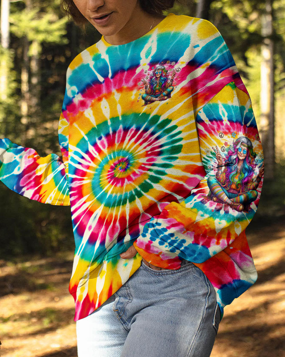 Old Hippies Don_E2_80_99t Die Tie Dye Colorful Funny Grandma Hippie AOP Shirts _8_ j4iEE