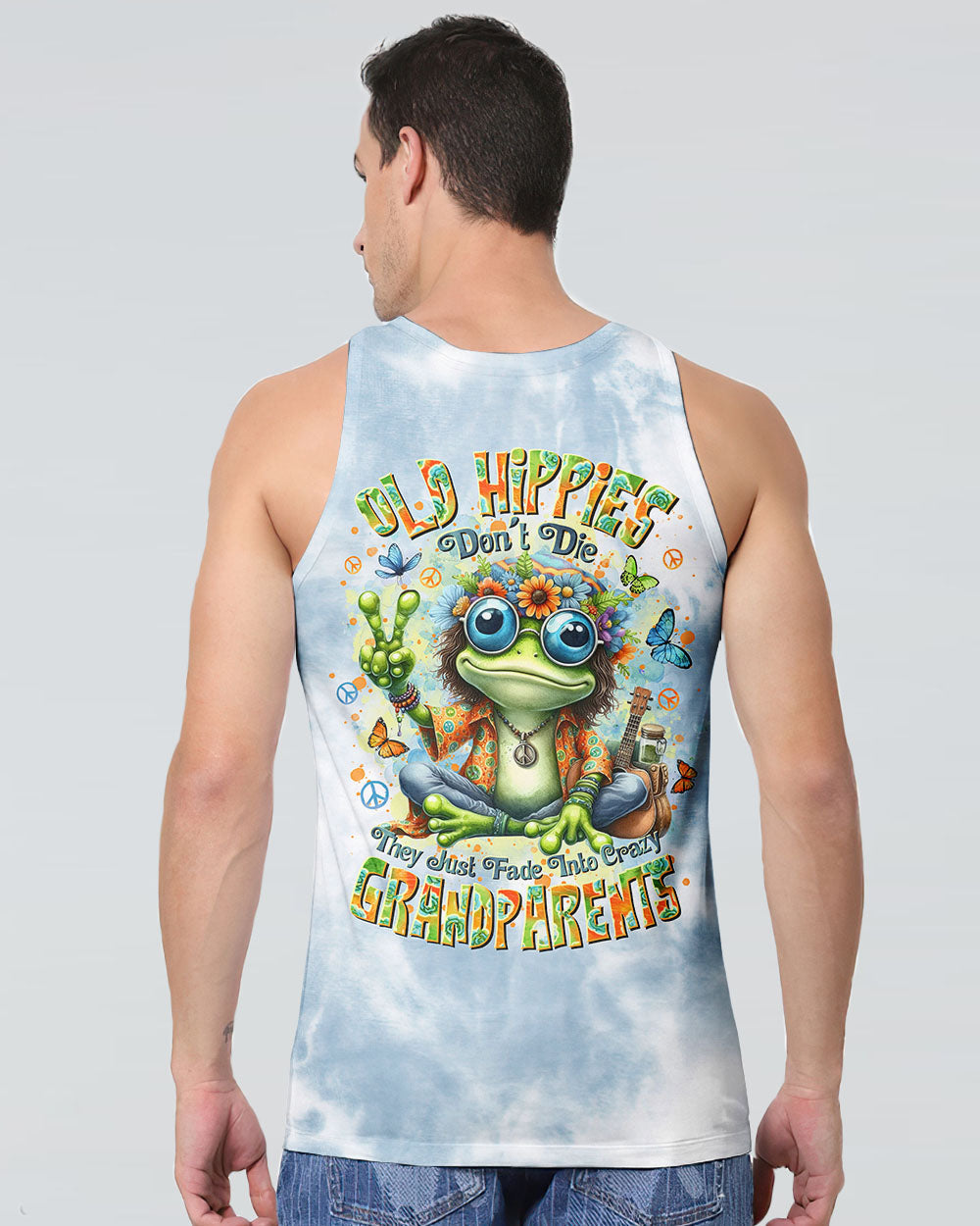 Old Hippies Dont Die Crazy Grandparents Funny Frog Tie Dye Hippie AOP Shirts _10_ vWQC6