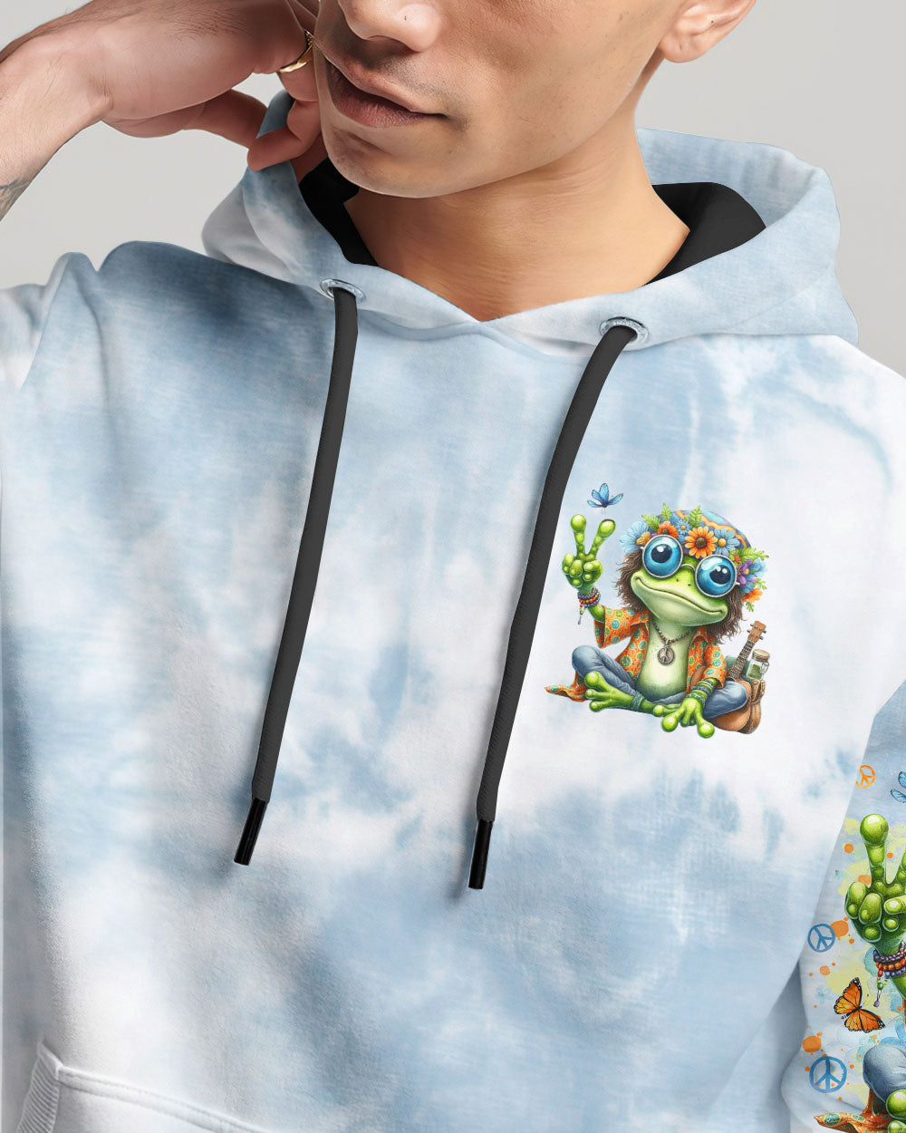 Old Hippies Dont Die Crazy Grandparents Funny Frog Tie Dye Hippie AOP Shirts _4_ CMJYK