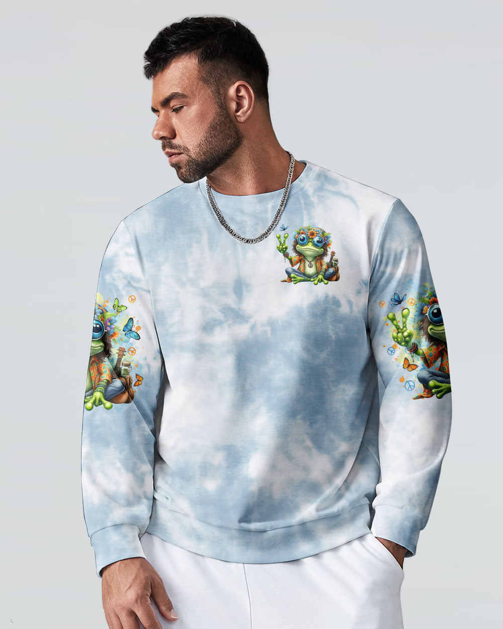 Old Hippies Dont Die Crazy Grandparents Funny Frog Tie Dye Hippie AOP Shirts _6_ xkUox