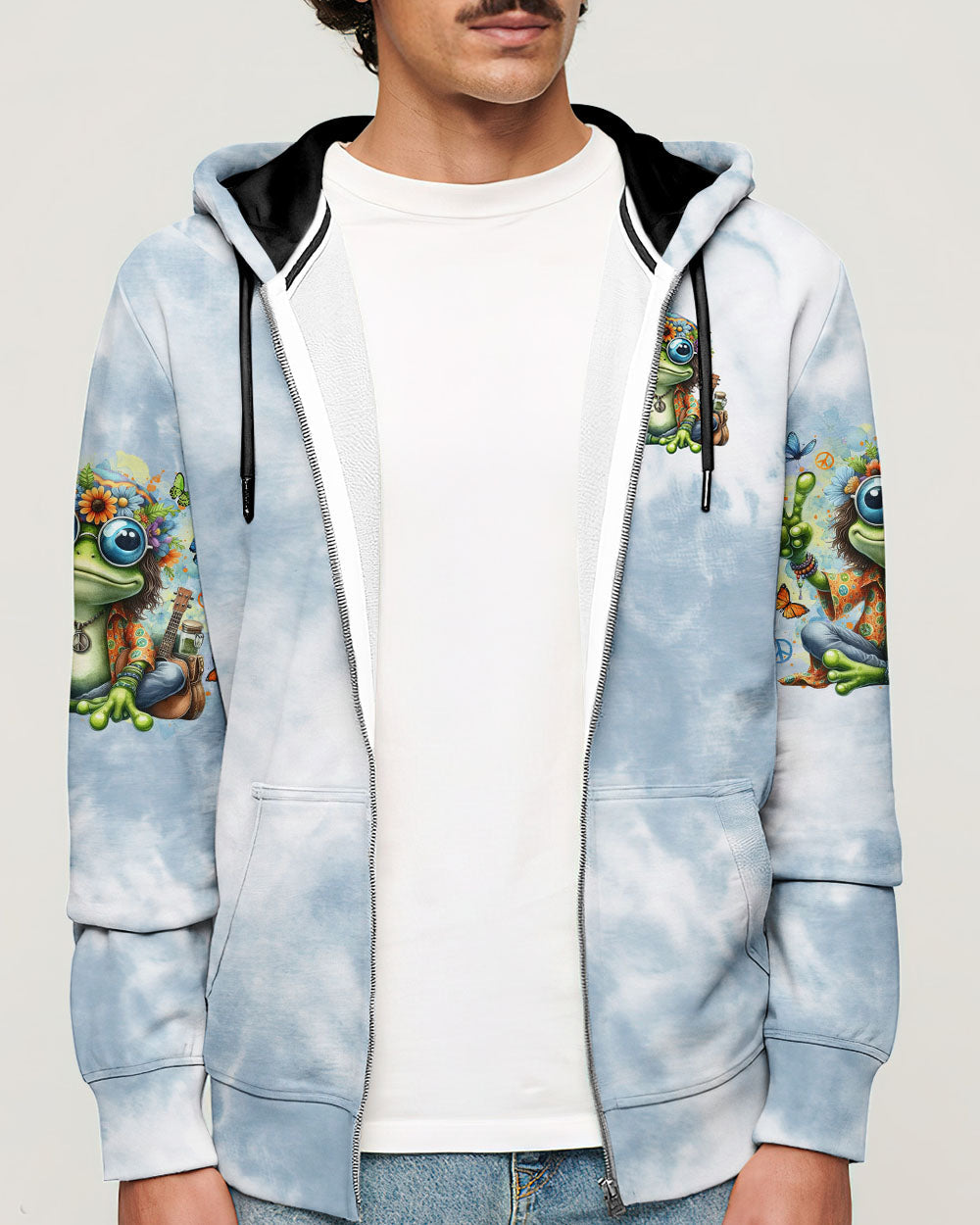 Old Hippies Dont Die Crazy Grandparents Funny Frog Tie Dye Hippie AOP Shirts _8_ HEj8D