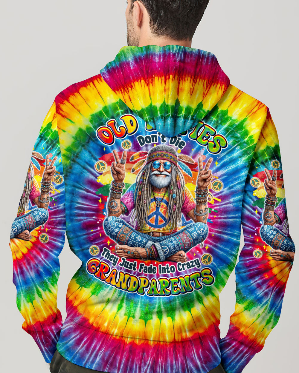 Old Hippies Dont Die Crazy Grandparents Funny Tie Dye Hippie Peace Sign AOP Shirts _9_ FOuQB