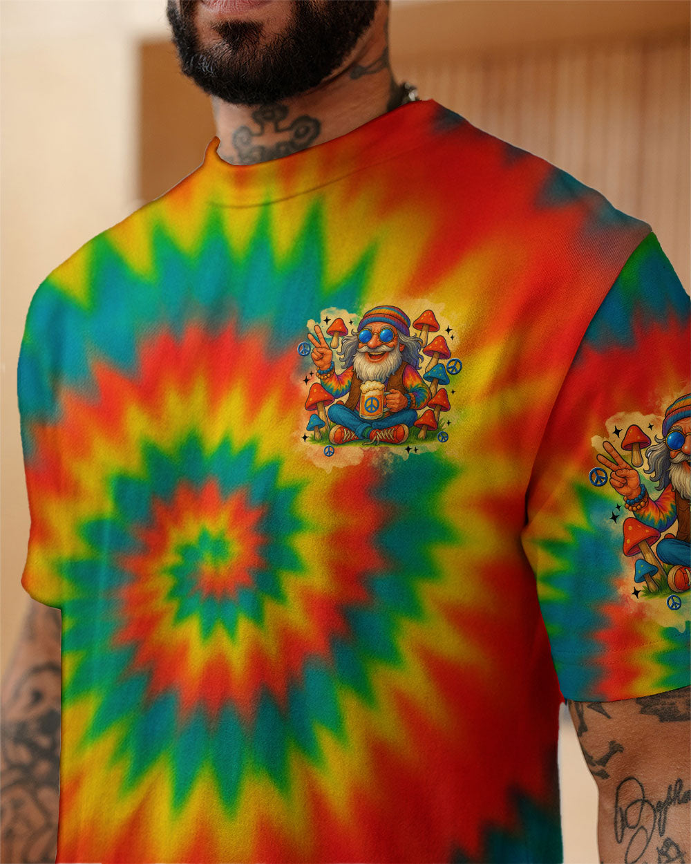 Old Hippies Dont Die Fade Into Crazy Grandparents Funny Tie Dye Design AOP Shirts _14_ Z36eL