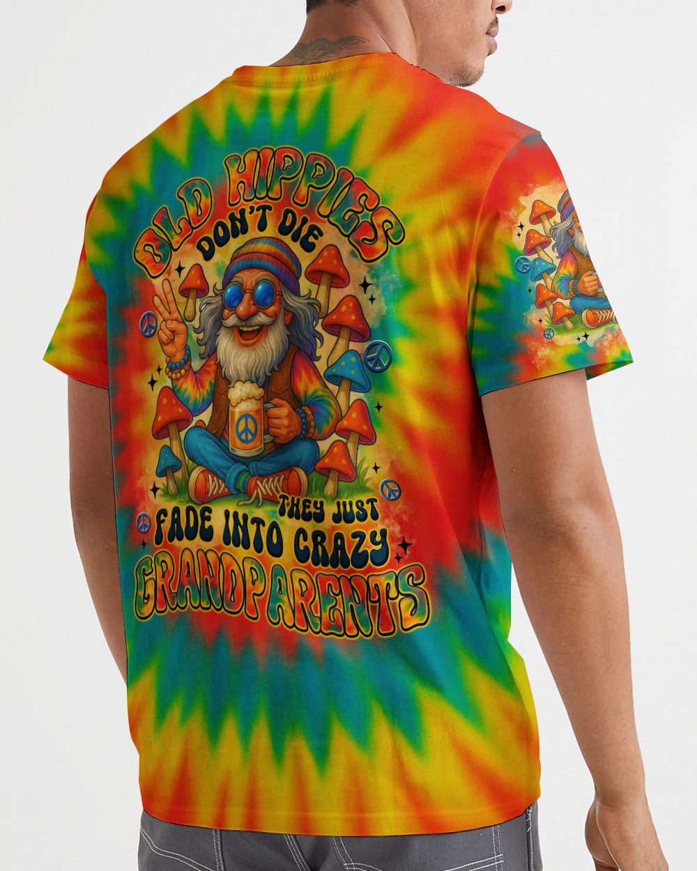 Old Hippies Dont Die Fade Into Crazy Grandparents Funny Tie Dye Design AOP Shirts _17_ dAoLK