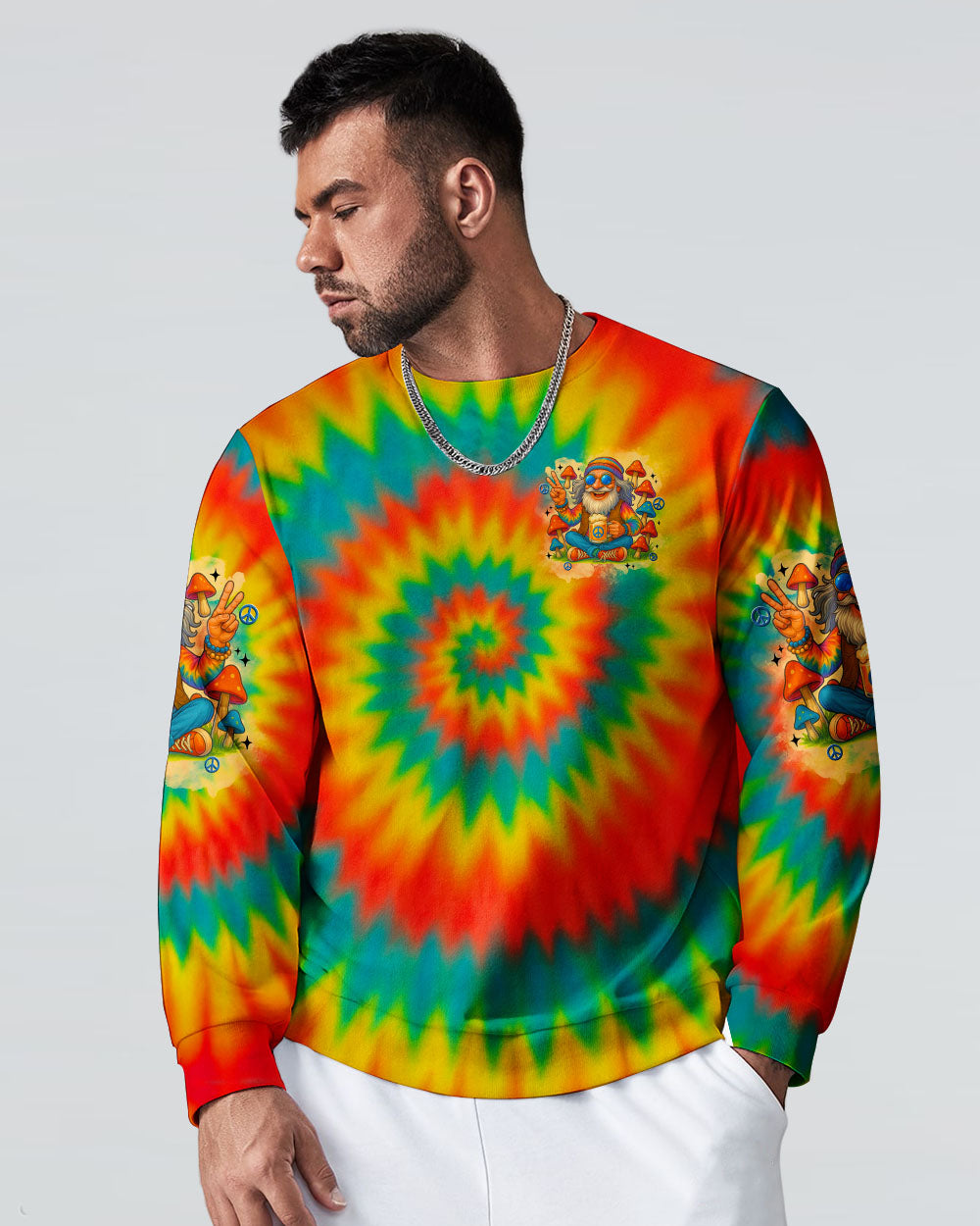 Old Hippies Dont Die Fade Into Crazy Grandparents Funny Tie Dye Design AOP Shirts _2_ QQj5z