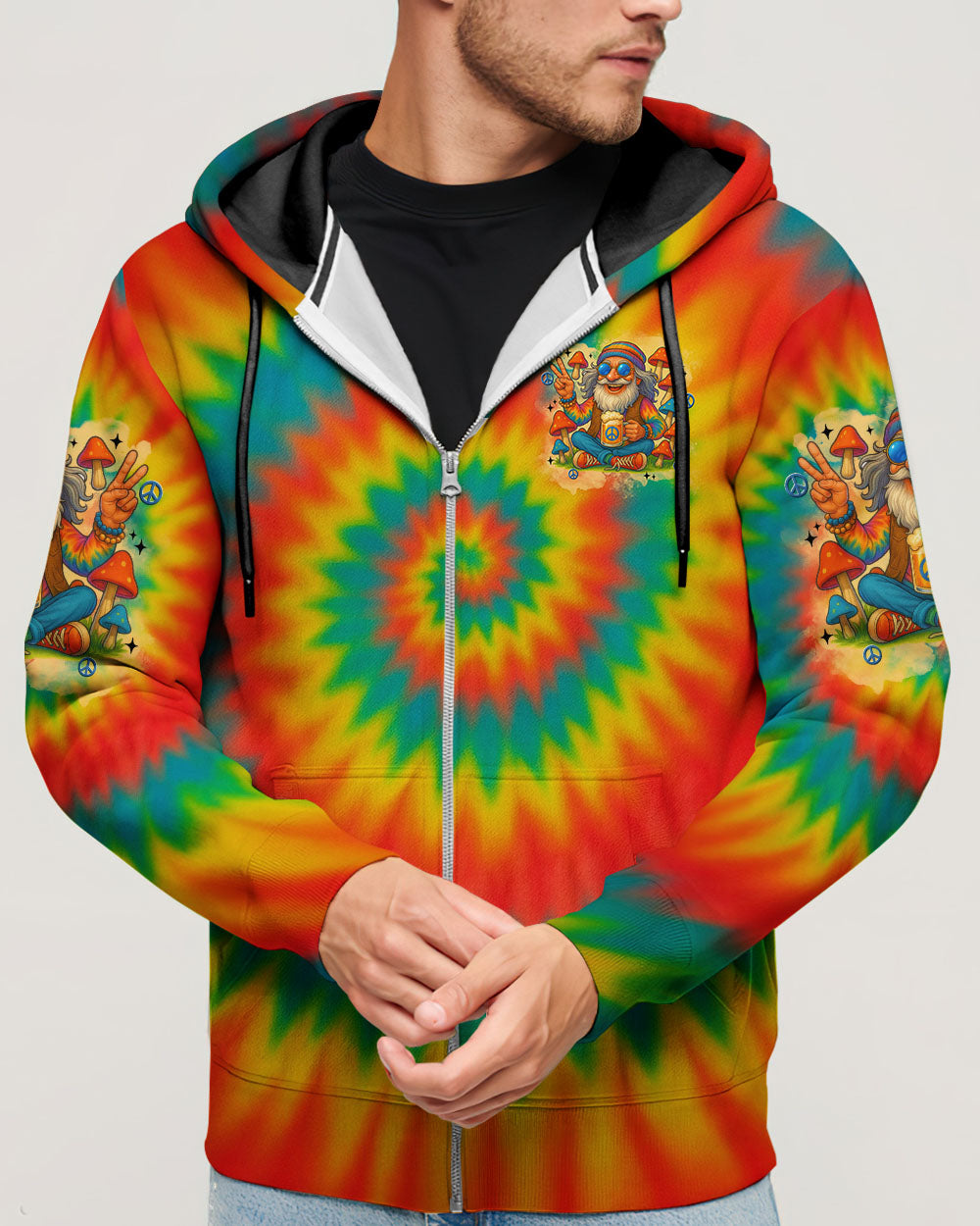 Old Hippies Dont Die Fade Into Crazy Grandparents Funny Tie Dye Design AOP Shirts _4_ Oj7dF