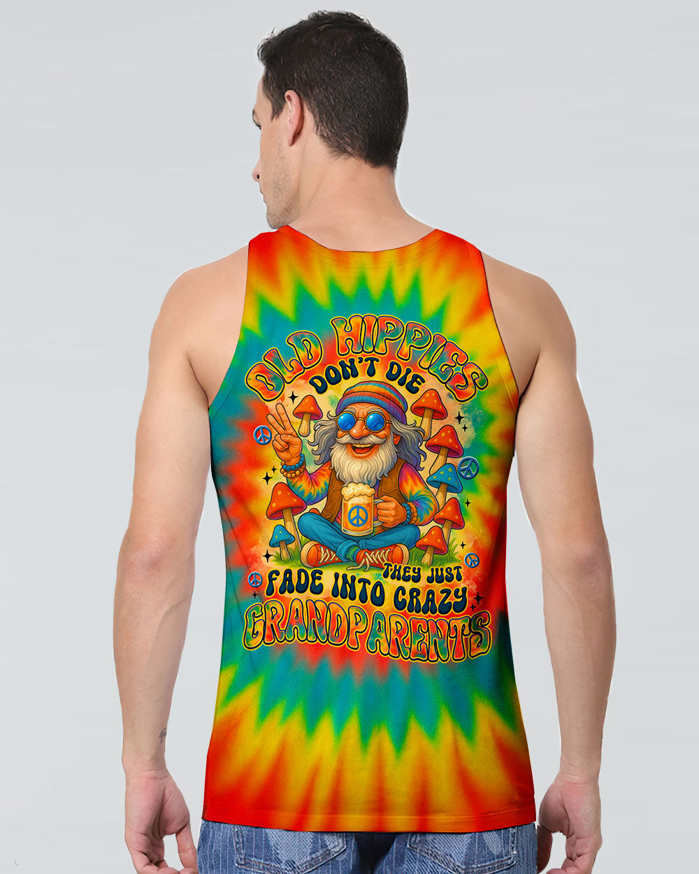 Old Hippies Dont Die Fade Into Crazy Grandparents Funny Tie Dye Design AOP Shirts _7_ sJEVA