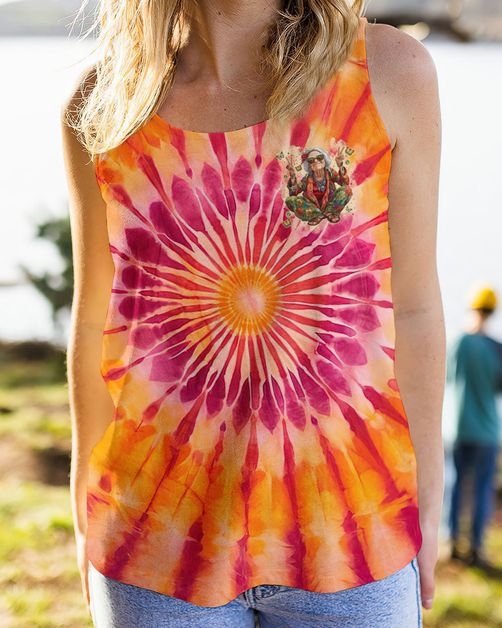 Old Hippies Into Crazy Grandmas Tie Dye Funny Hippie Grandma AOP Shirts _10_ 88lC6