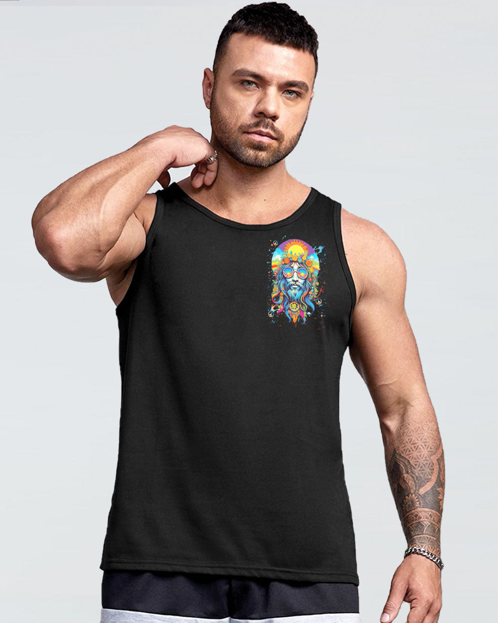 Old Hippies Into Crazy Grandparents Funny Hippie Grandpa Peace Sign Graphic AOP Shirts _12_ 04dHU