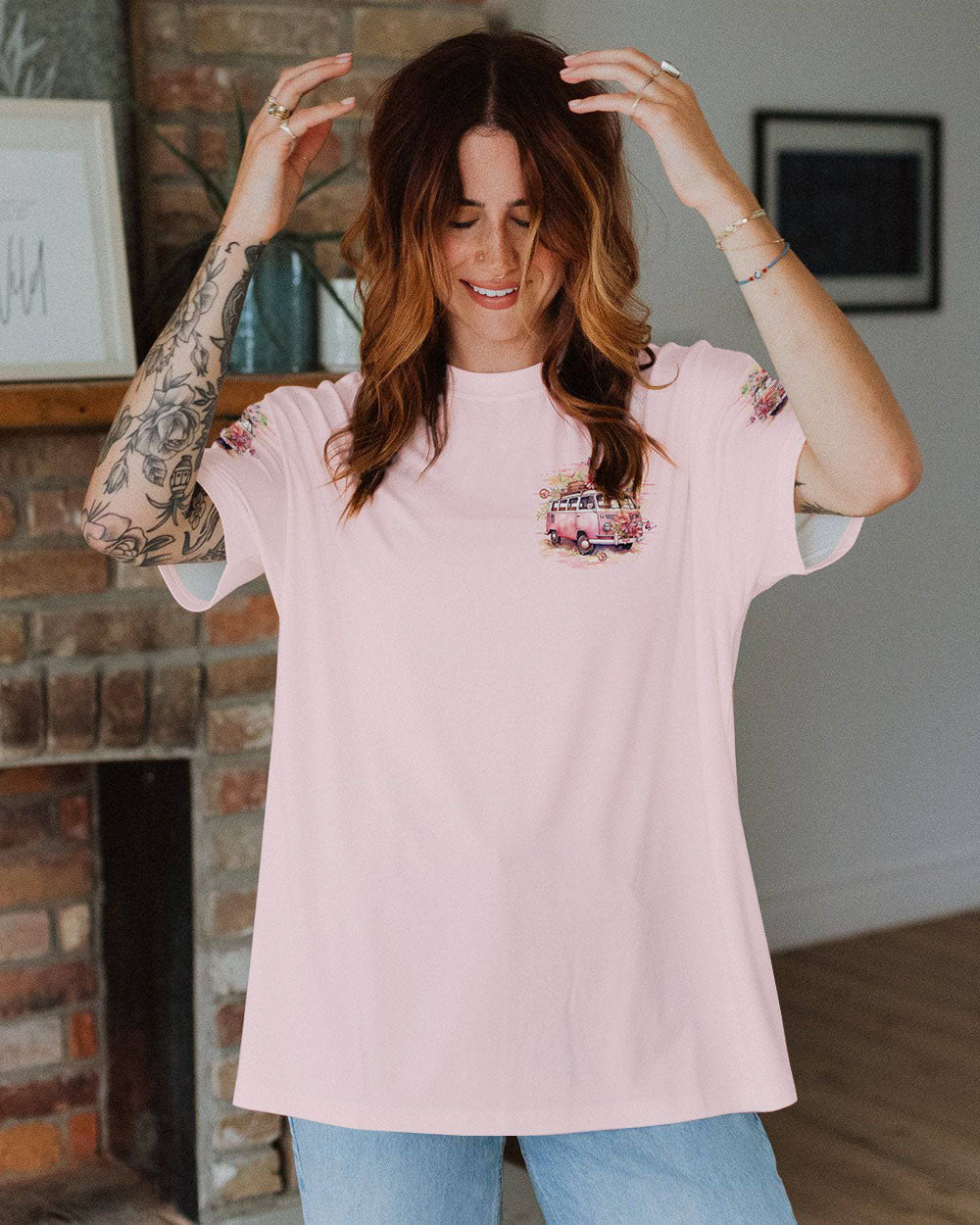 Older Now But I_E2_80_99m Still Runnin_E2_80_99 Against The Wind VW Van and Flower Hippie AOP Shirts _10_ XEZov