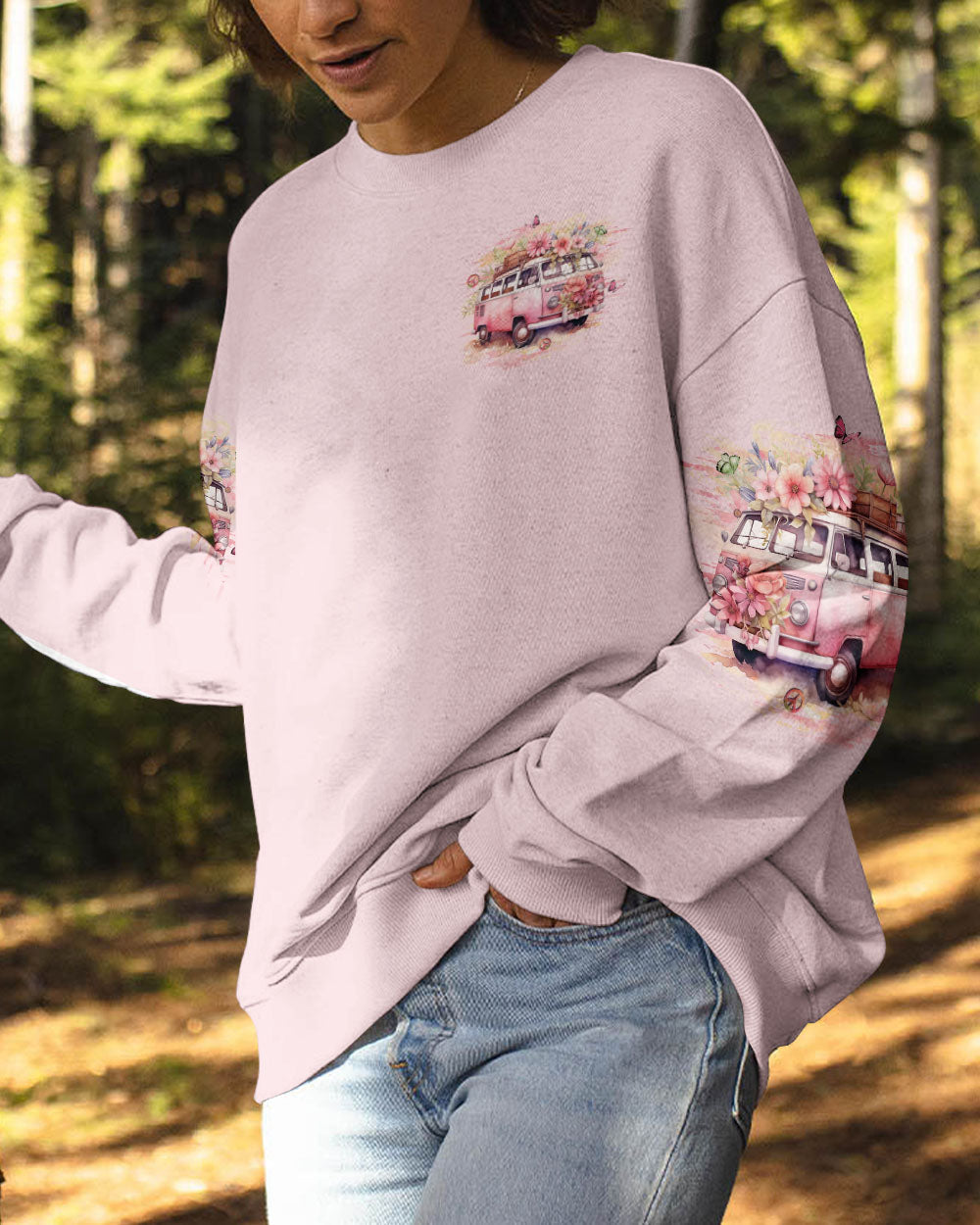 Older Now But I_E2_80_99m Still Runnin_E2_80_99 Against The Wind VW Van and Flower Hippie AOP Shirts _2_ q84GO