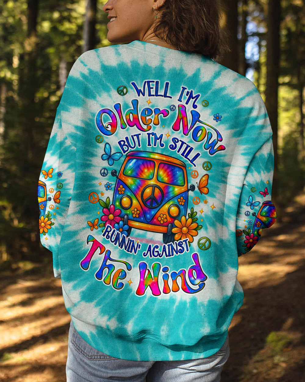 Older Now But I_E2_80_99m Still Runnin_E2_80_99 Against the Wind Hippie Bus Tie Dye Graphic AOP Shirts _10_ Pj9Ee