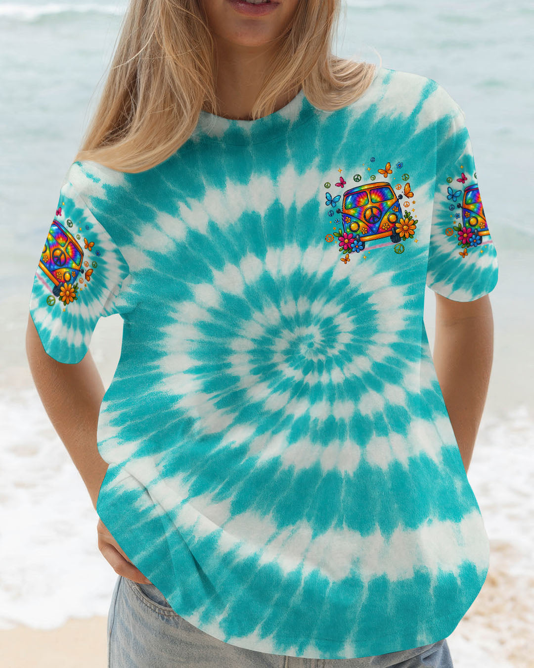 Older Now But I_E2_80_99m Still Runnin_E2_80_99 Against the Wind Hippie Bus Tie Dye Graphic AOP Shirts _4_ MTXSW