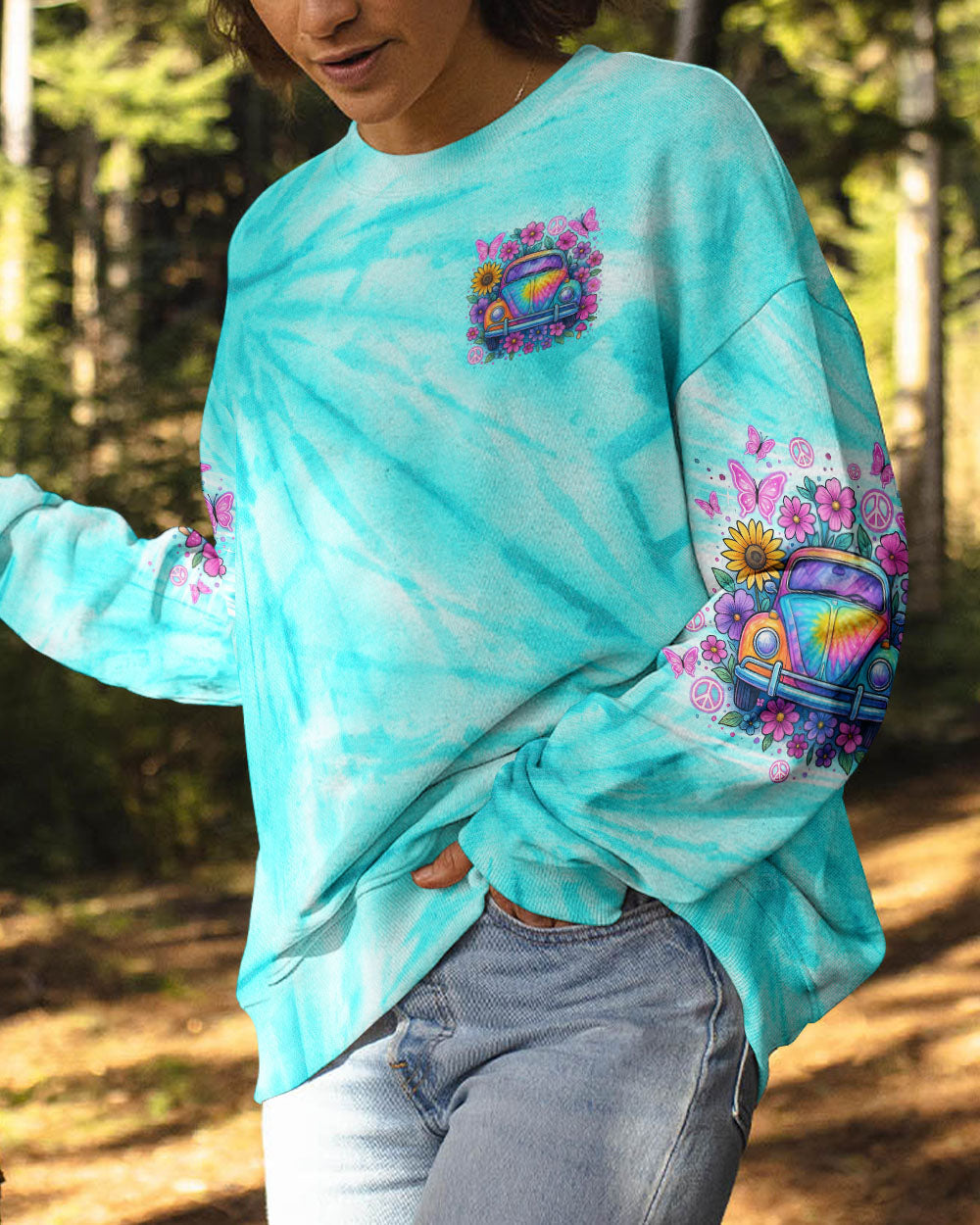 Older Now But I_E2_80_99m Still Runnin_E2_80_99 Against the Wind Hippie Flower Retro Car AOP Shirts _8_ qC355