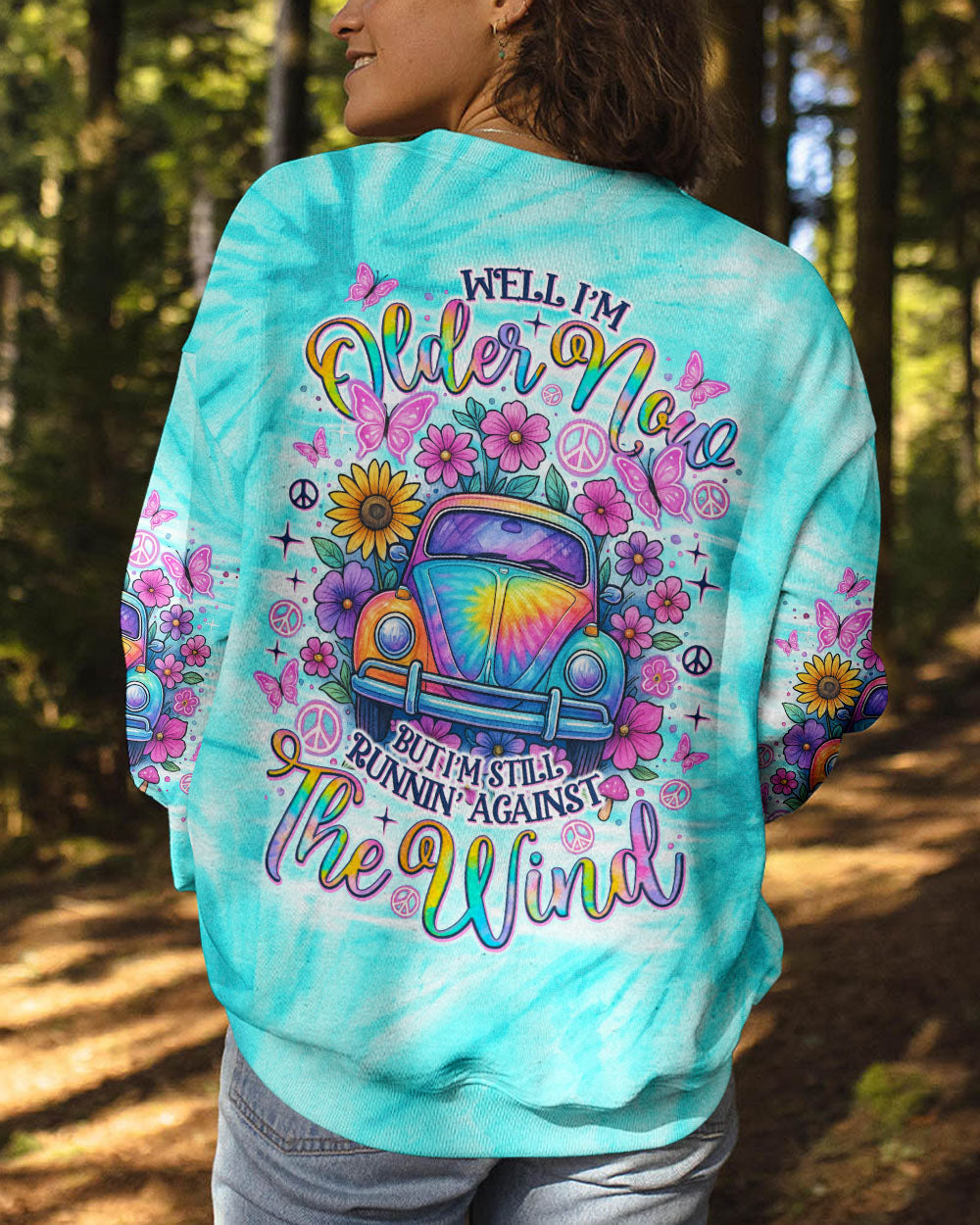 Older Now But I_E2_80_99m Still Runnin_E2_80_99 Against the Wind Hippie Flower Retro Car AOP Shirts _9_ 4PxQc