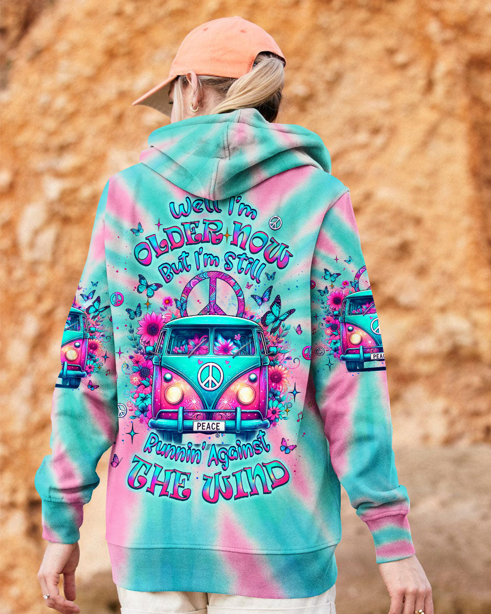 Older Now But I_E2_80_99m Still Runnin_E2_80_99 Against the Wind Hippie Van Tie Dye Design AOP Shirts _2_ CYSrq