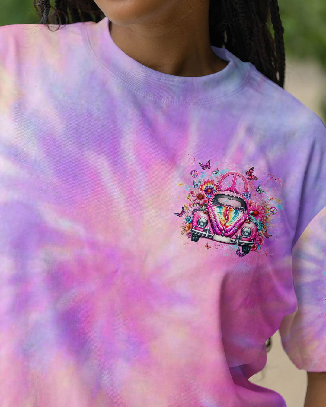 Older Now But I_E2_80_99m Still Runnin_E2_80_99 Against the Wind Pink Tie Dye Hippie Retro Car AOP Shirts _3_ byyY8