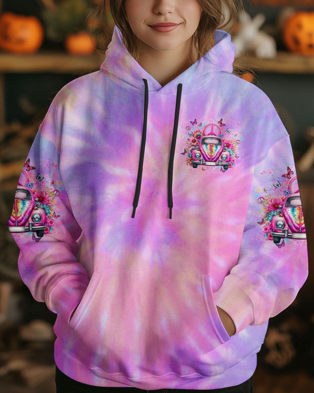 Older Now But I_E2_80_99m Still Runnin_E2_80_99 Against the Wind Pink Tie Dye Hippie Retro Car AOP Shirts _7_ ItW6m