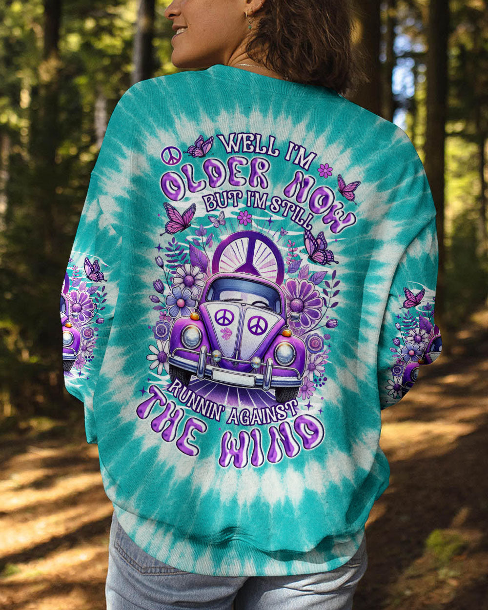 Older Now But I_E2_80_99m Still Runnin_E2_80_99 Against the Wind Purple Tie Dye Hippie Car AOP Shirts _10_ VL7y4