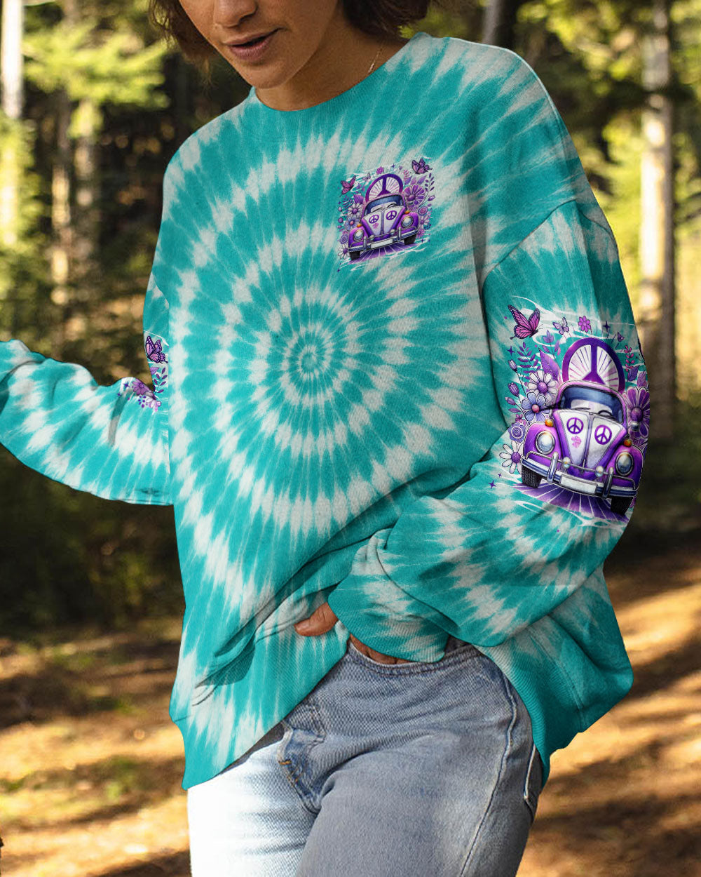 Older Now But I_E2_80_99m Still Runnin_E2_80_99 Against the Wind Purple Tie Dye Hippie Car AOP Shirts _9_ wUO61