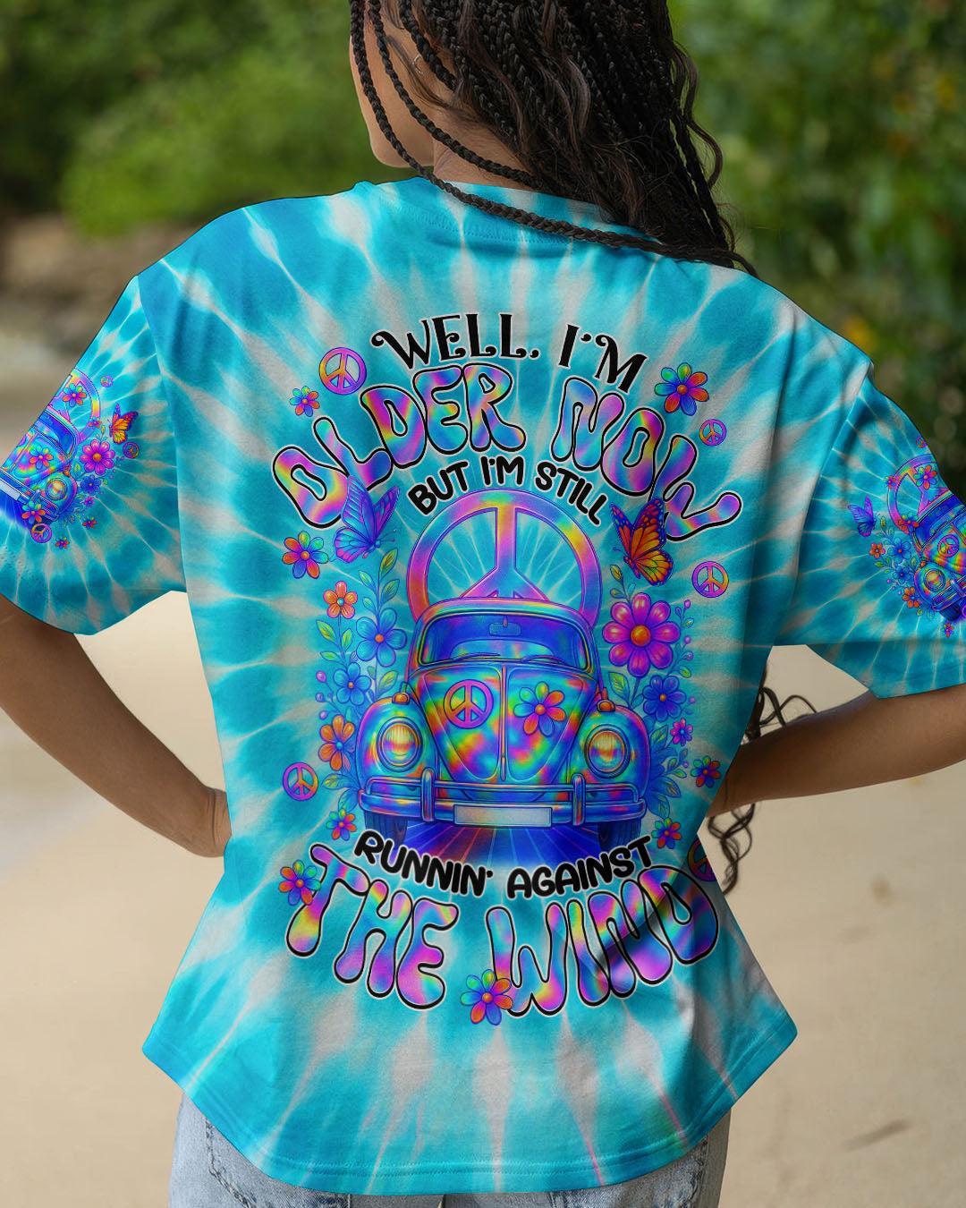 Older Now But I_E2_80_99m Still Runnin_E2_80_99 Against the Wind Retro Hippie Car Tie Dye AOP Shirts _1_ gqfhM