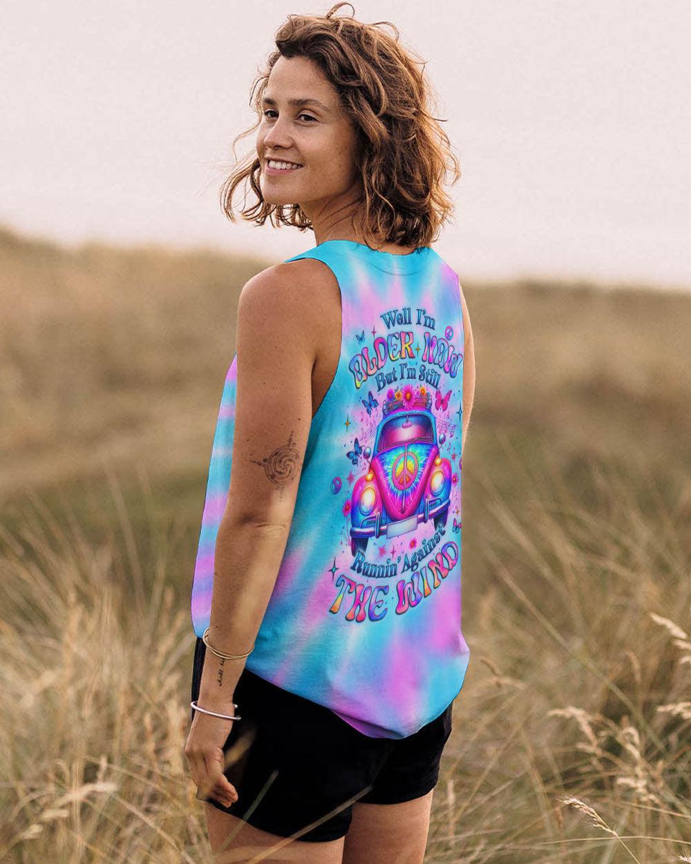 Older Now But I_E2_80_99m Still Runnin_E2_80_99 Against the Wind Tie Dye Hippie Car Graphic AOP Shirts _14_ 5XRqB