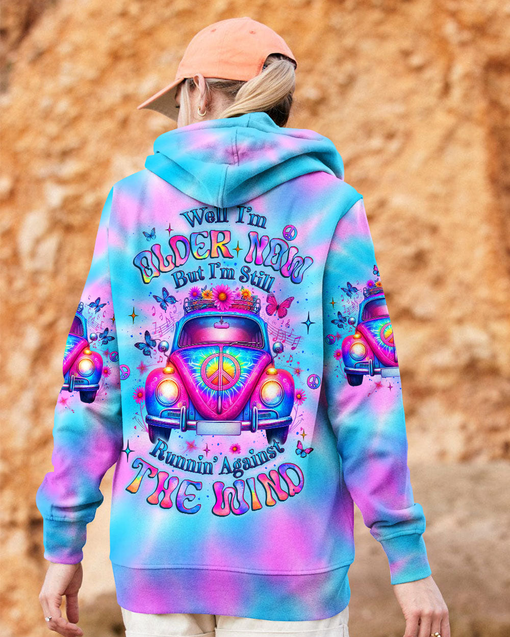 Older Now But I_E2_80_99m Still Runnin_E2_80_99 Against the Wind Tie Dye Hippie Car Graphic AOP Shirts _2_ ZYlix