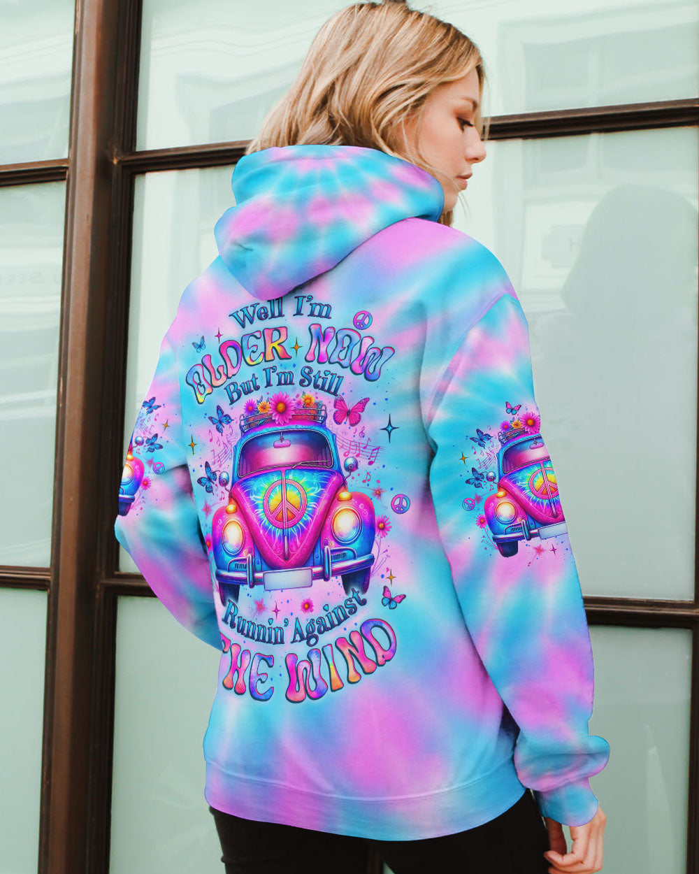 Older Now But I_E2_80_99m Still Runnin_E2_80_99 Against the Wind Tie Dye Hippie Car Graphic AOP Shirts _8_ afesb
