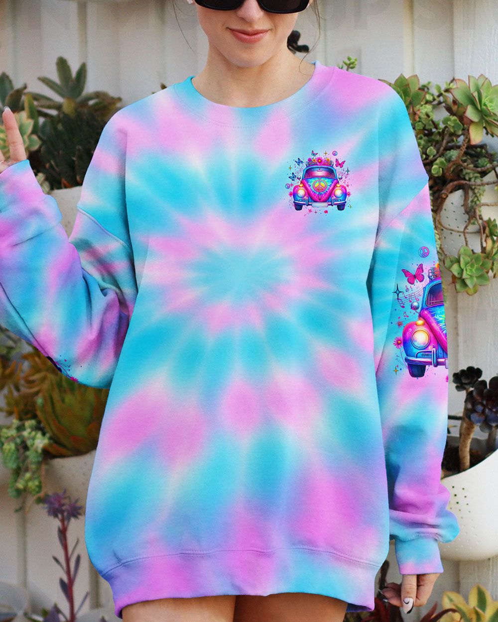 Older Now But I_E2_80_99m Still Runnin_E2_80_99 Against the Wind Tie Dye Hippie Car Graphic AOP Shirts _9_ Qd7g6