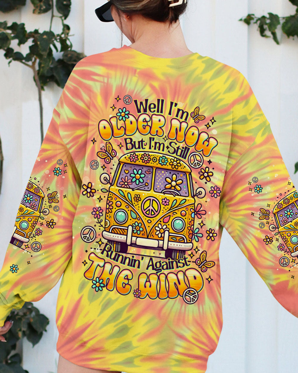 Older Now But I_E2_80_99m Still Runnin_E2_80_99 Against the Wind Yellow Tie Dye Hippie Van Design AOP Shirts _10_ gGYDV