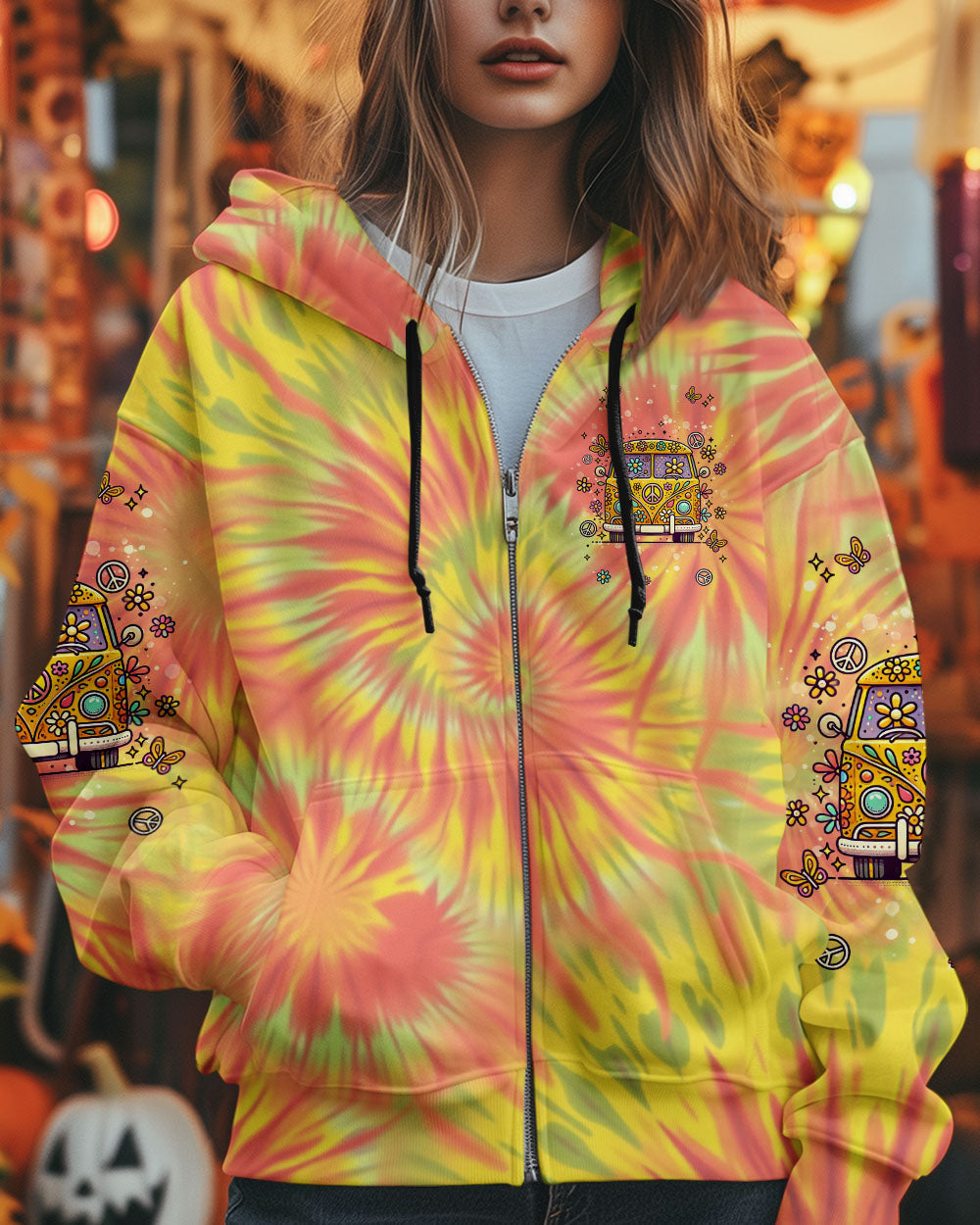 Older Now But I_E2_80_99m Still Runnin_E2_80_99 Against the Wind Yellow Tie Dye Hippie Van Design AOP Shirts _11_ vk9Sz