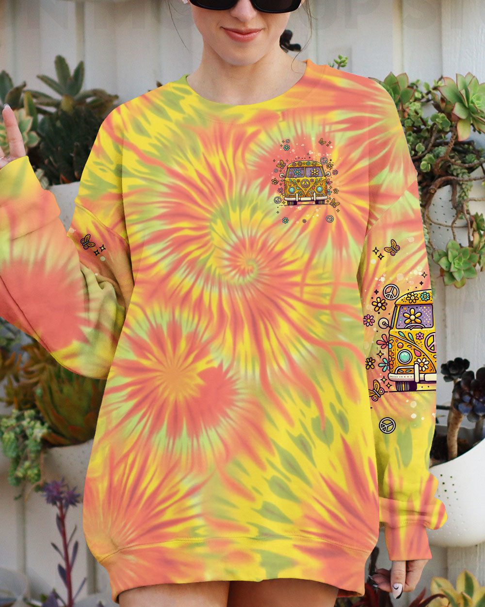 Older Now But I_E2_80_99m Still Runnin_E2_80_99 Against the Wind Yellow Tie Dye Hippie Van Design AOP Shirts _3_ l2SrR