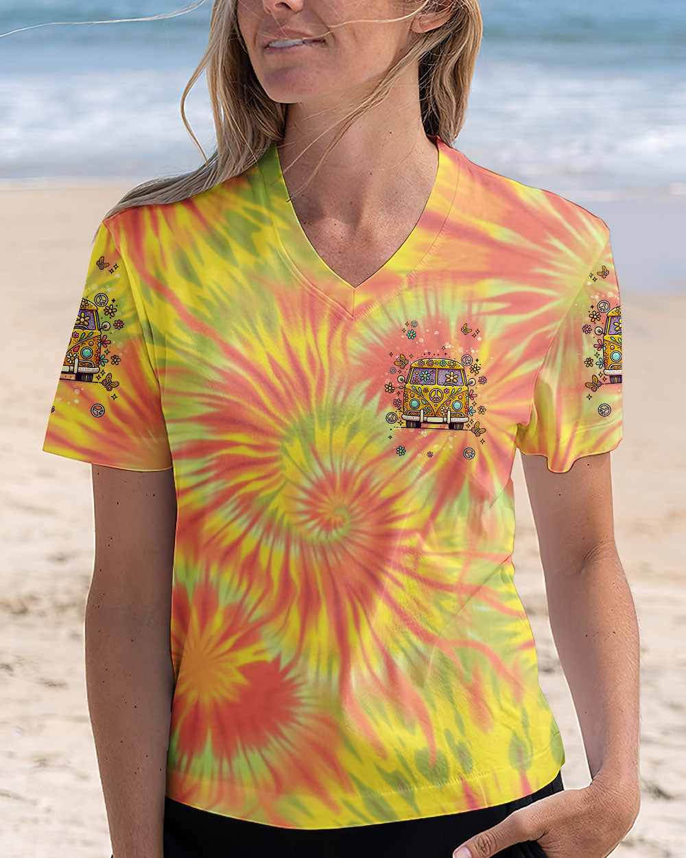 Older Now But I_E2_80_99m Still Runnin_E2_80_99 Against the Wind Yellow Tie Dye Hippie Van Design AOP Shirts _7_ BWO5A