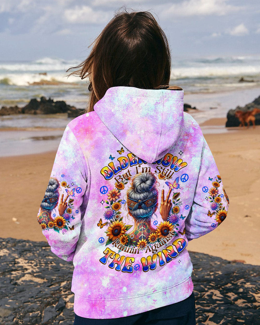 Older Now But Im Still Runnin Against The Sunflower Girl Tie Dye AOP Shirts _2_ 1FeKd