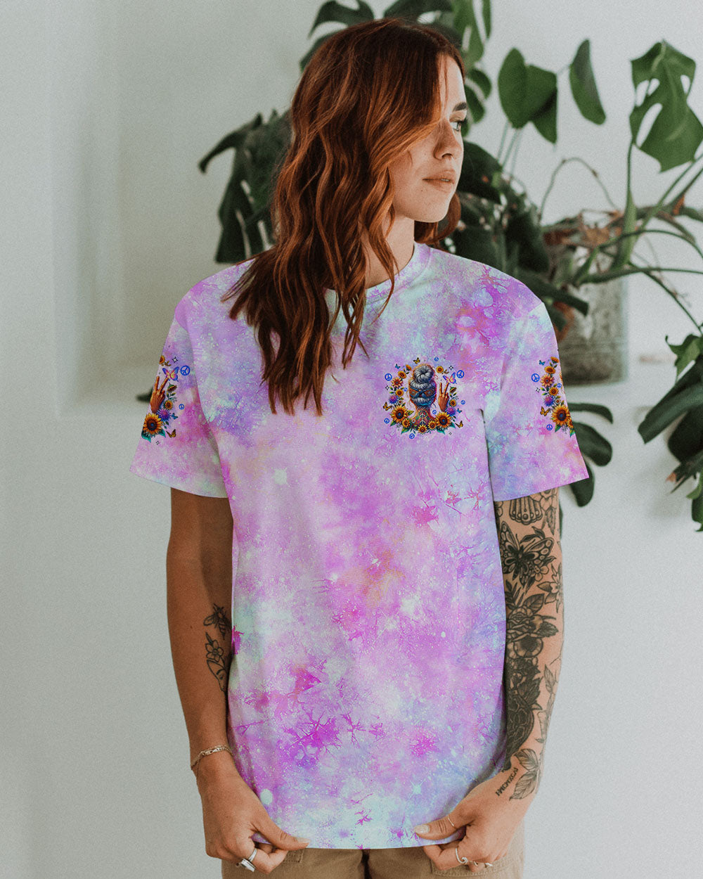 Older Now But Im Still Runnin Against The Sunflower Girl Tie Dye AOP Shirts _3_ TQXzX