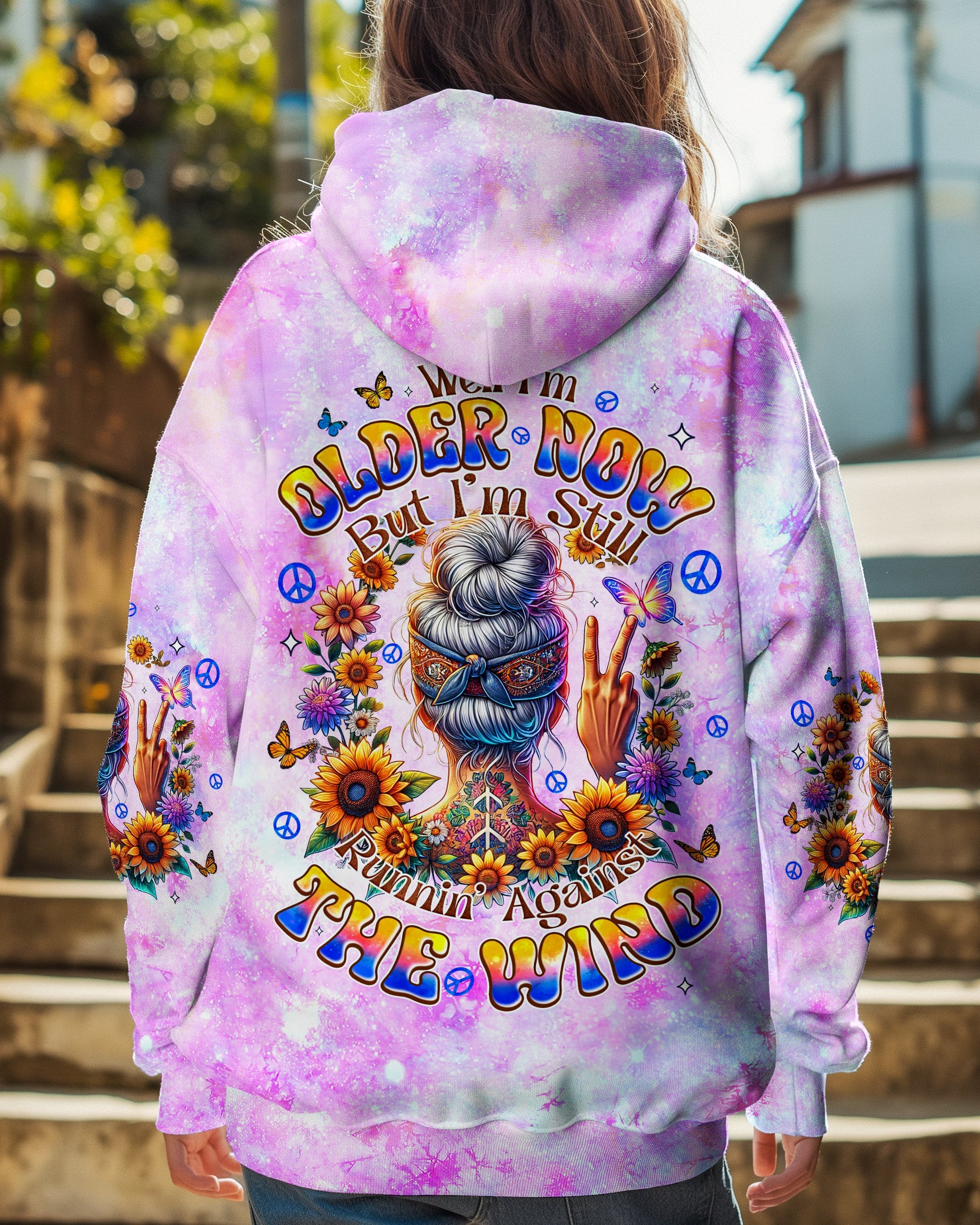 Older Now But Im Still Runnin Against The Sunflower Girl Tie Dye AOP Shirts _8_ 8ft3s