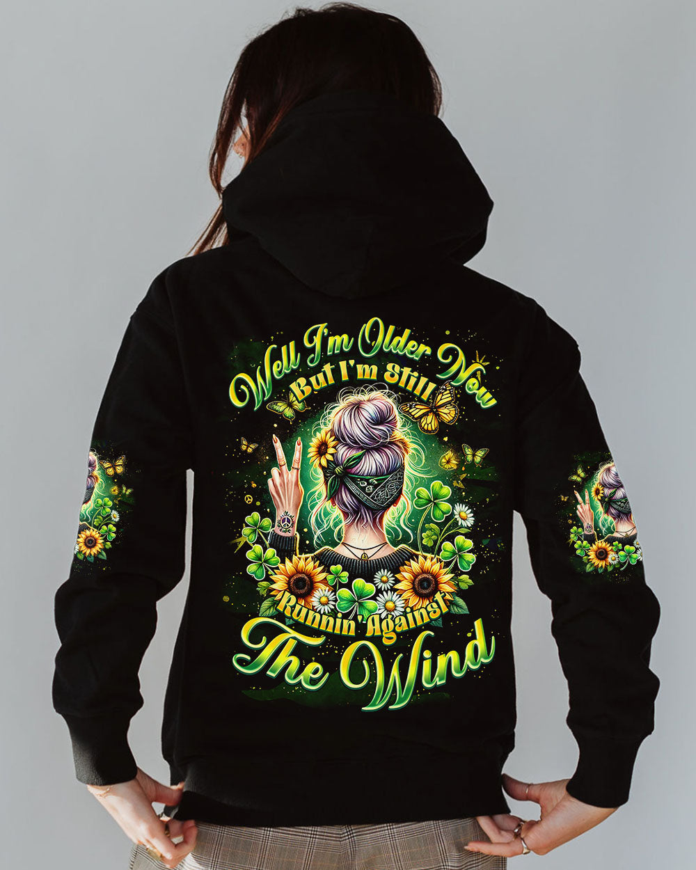 Older Now But Im Still Runnin Against The Wind Hippie Sunflower Girl AOP Shirts _5_ WqEzS
