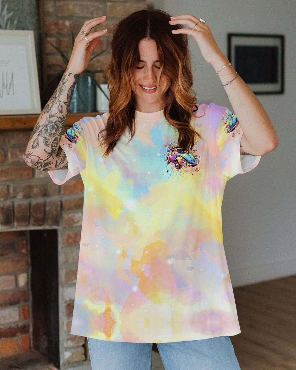 Older Now But Im Still Runnin Against The Wind Tie Dye Retro Car AOP Shirts _3_ vGEwm